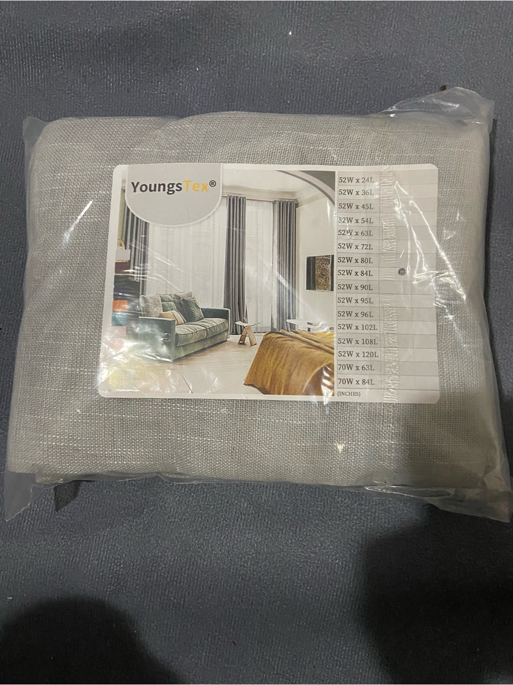 Youngs Tex Pair of Gray Black Out Panels ...84 inches x 52